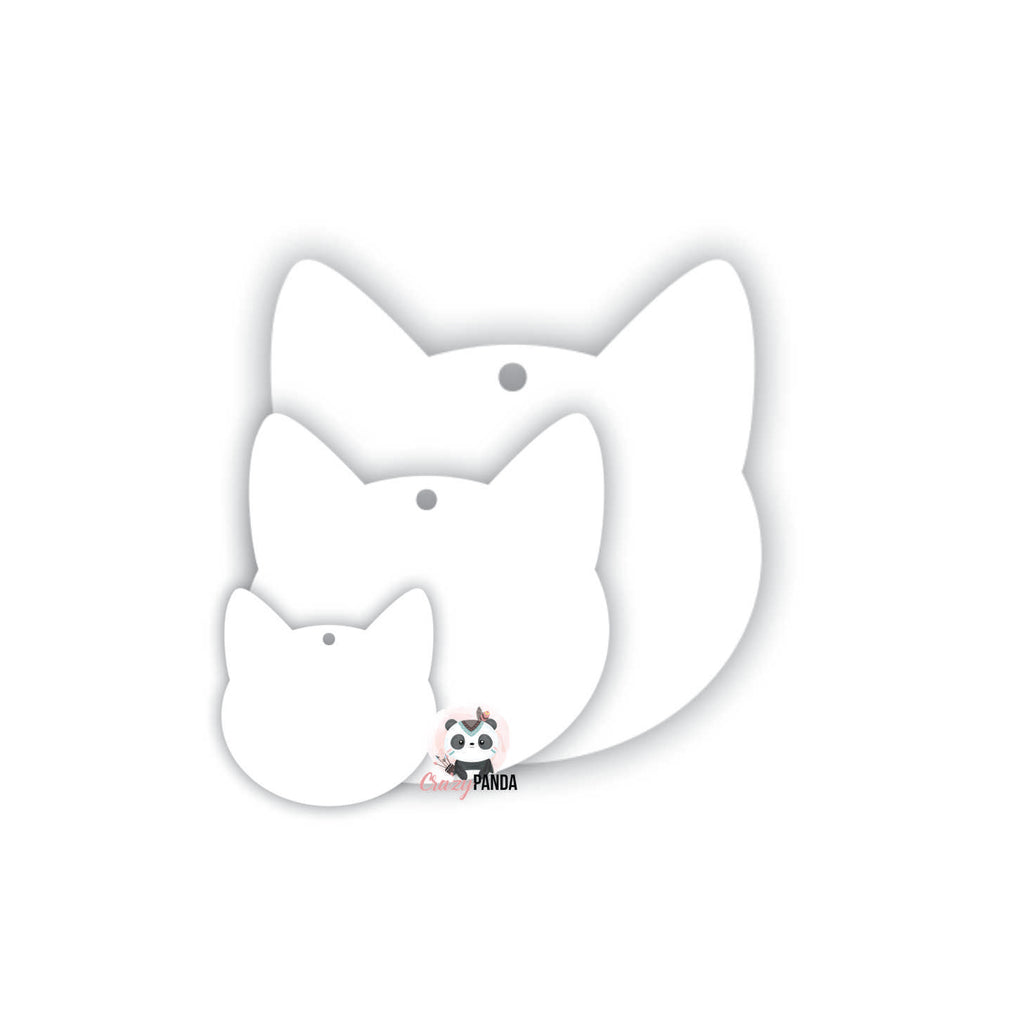Acrylic Blank White Cat Head - Sizes
