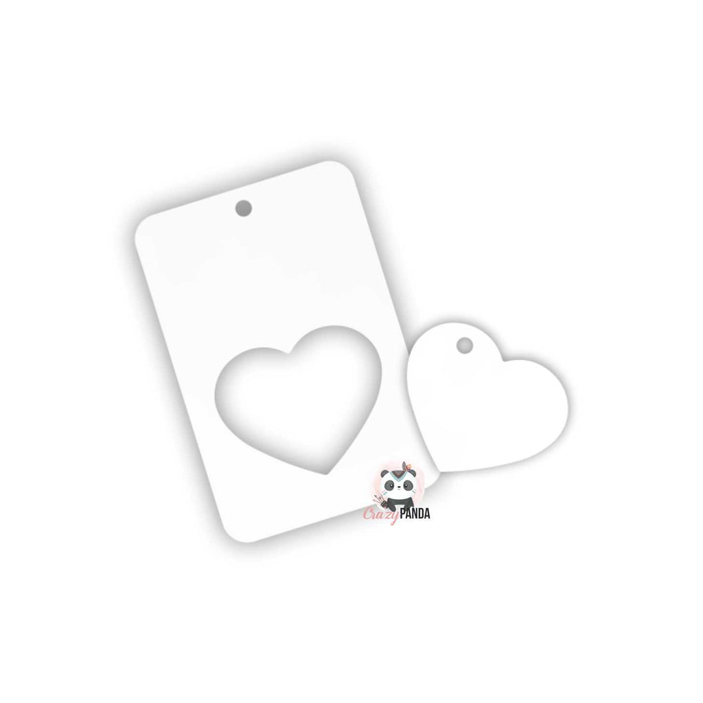Acrylic Blank White Fob With Heart