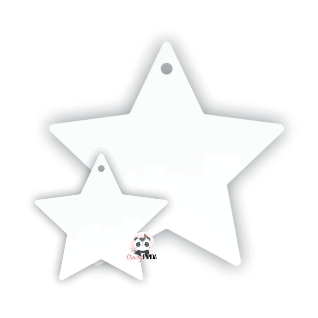 Acrylic Blank White Star Sizes