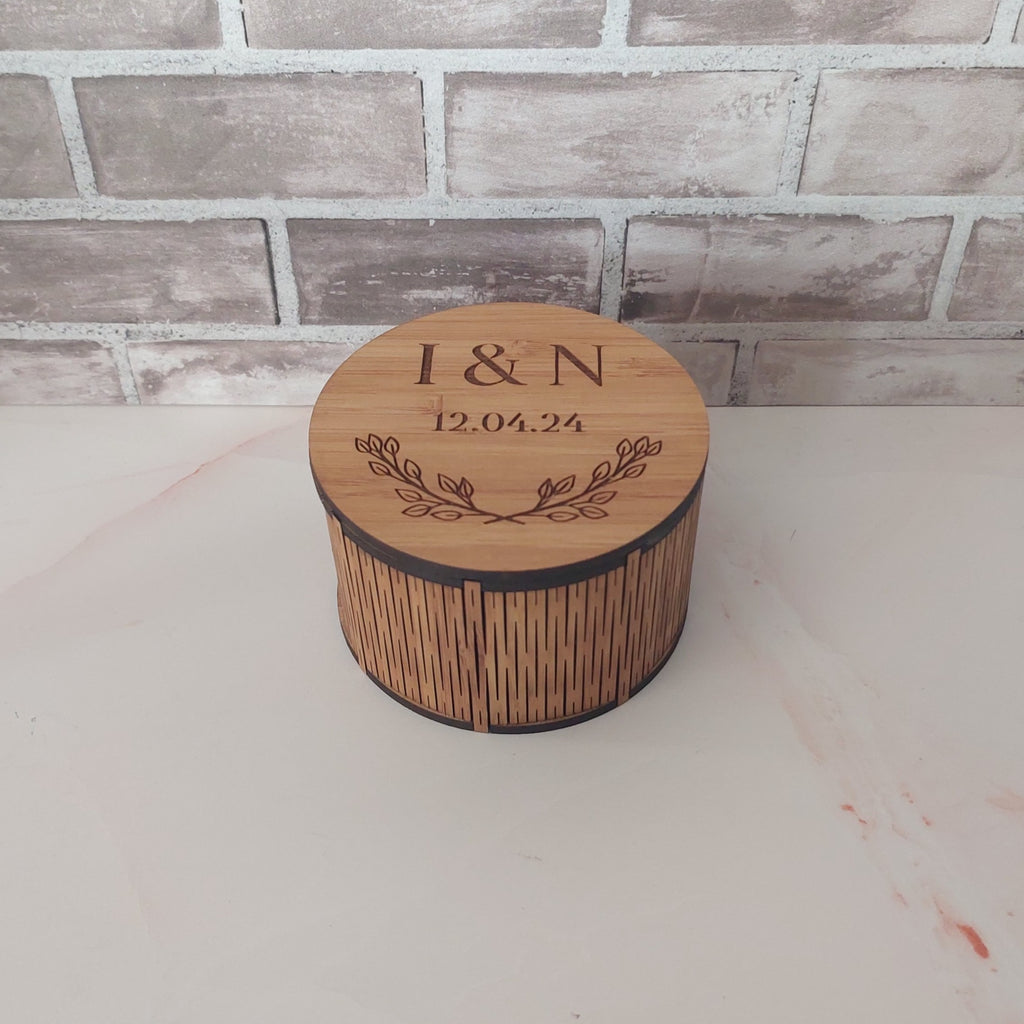 Round Bamboo Ring Box