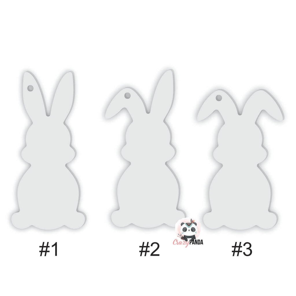 Acrylic Blank Clear Bunny Shapes ~2mm