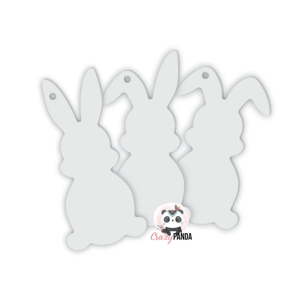 Acrylic Blank Clear Bunny Shapes ~3mm