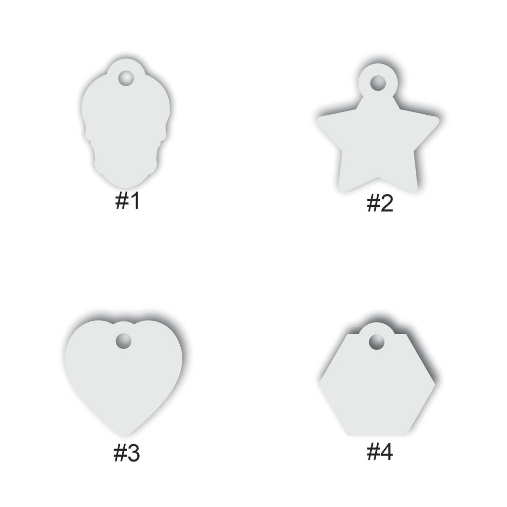 Acrylic Blank Clear Charms Set of 10 Shapes & Colours 20x20x3mm {Recommended for Sublimation}