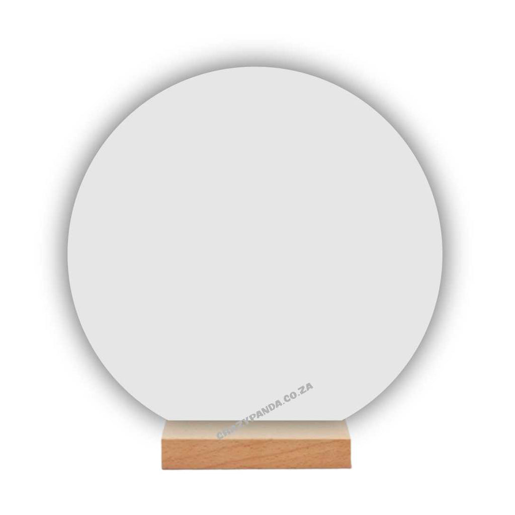 Acrylic Blank Circle Table Sign & Wooden Stand Colours