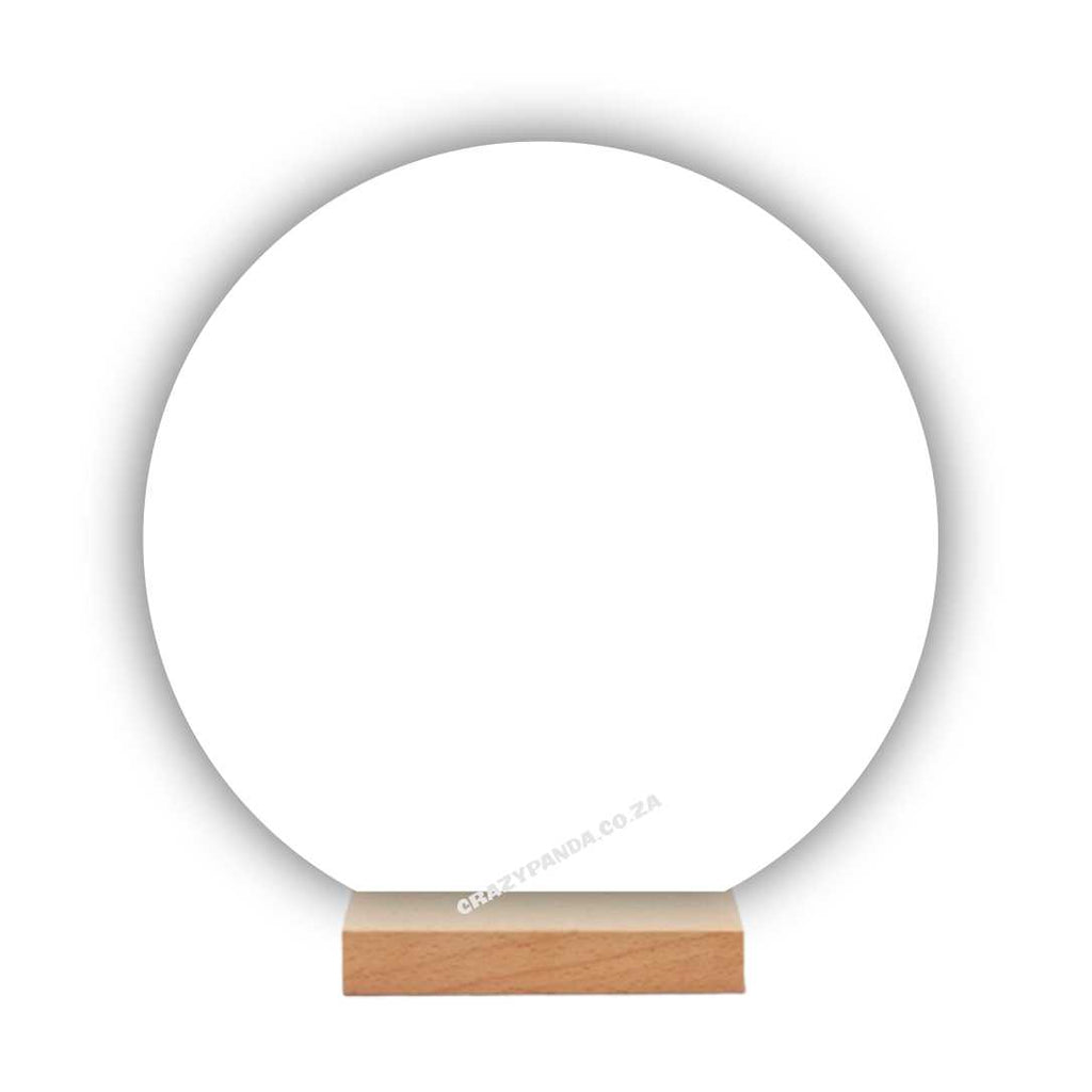 Acrylic Blank Circle Table Sign & Wooden Stand Colours