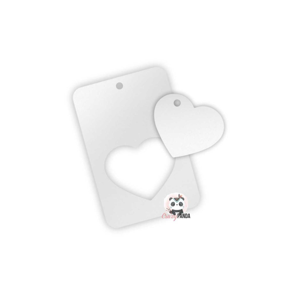 Acrylic Blank Clear Fob With Heart 60x40x3mm