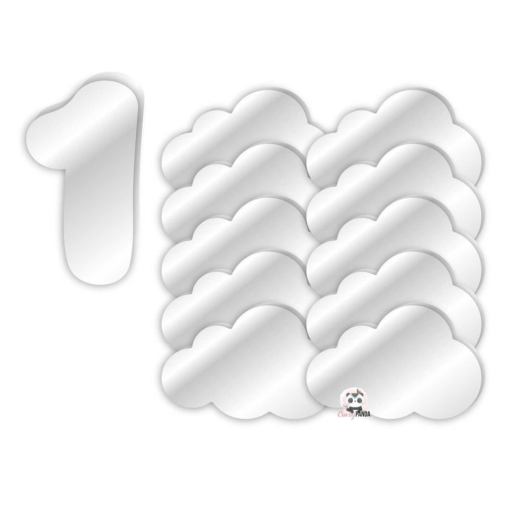 Acrylic Blank Clear Baby Milestone Cloud Set ~1.5mm
