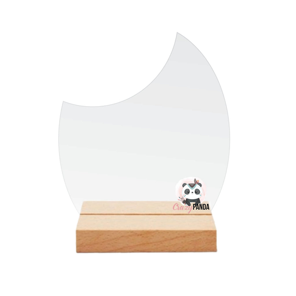 Flame Blank Trophy Table Sign & Wooden Stand