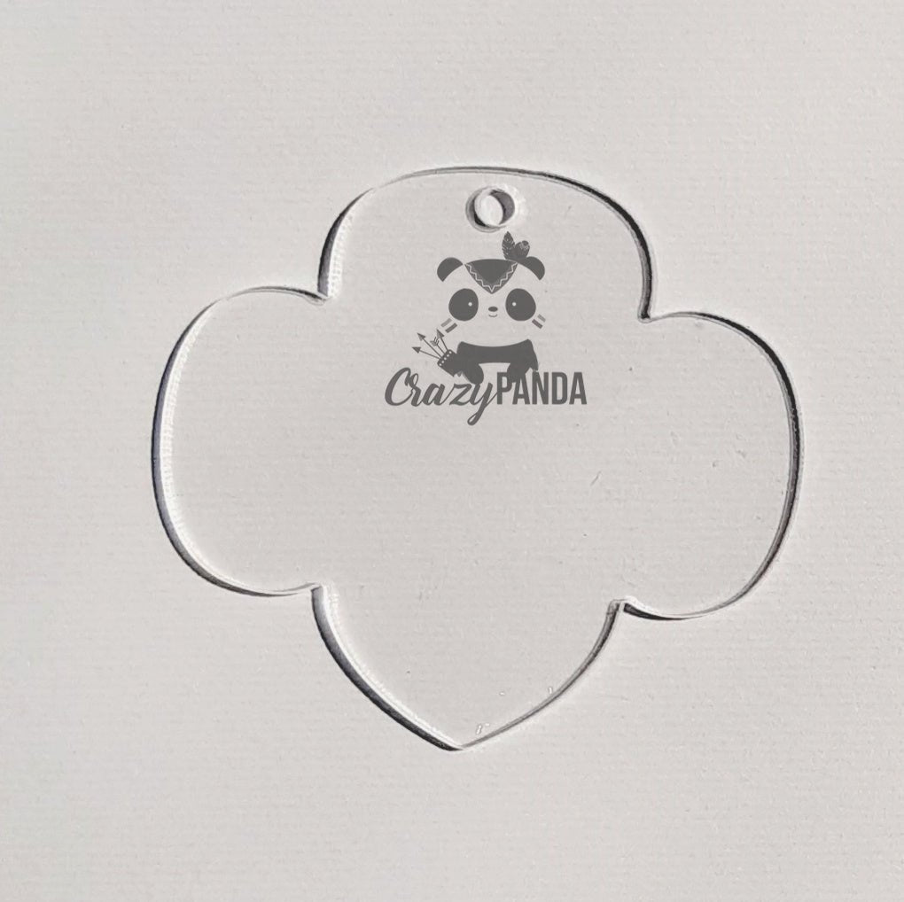 Acrylic Blank Clear Trefoil 60x55 {Recommended for Sublimation}