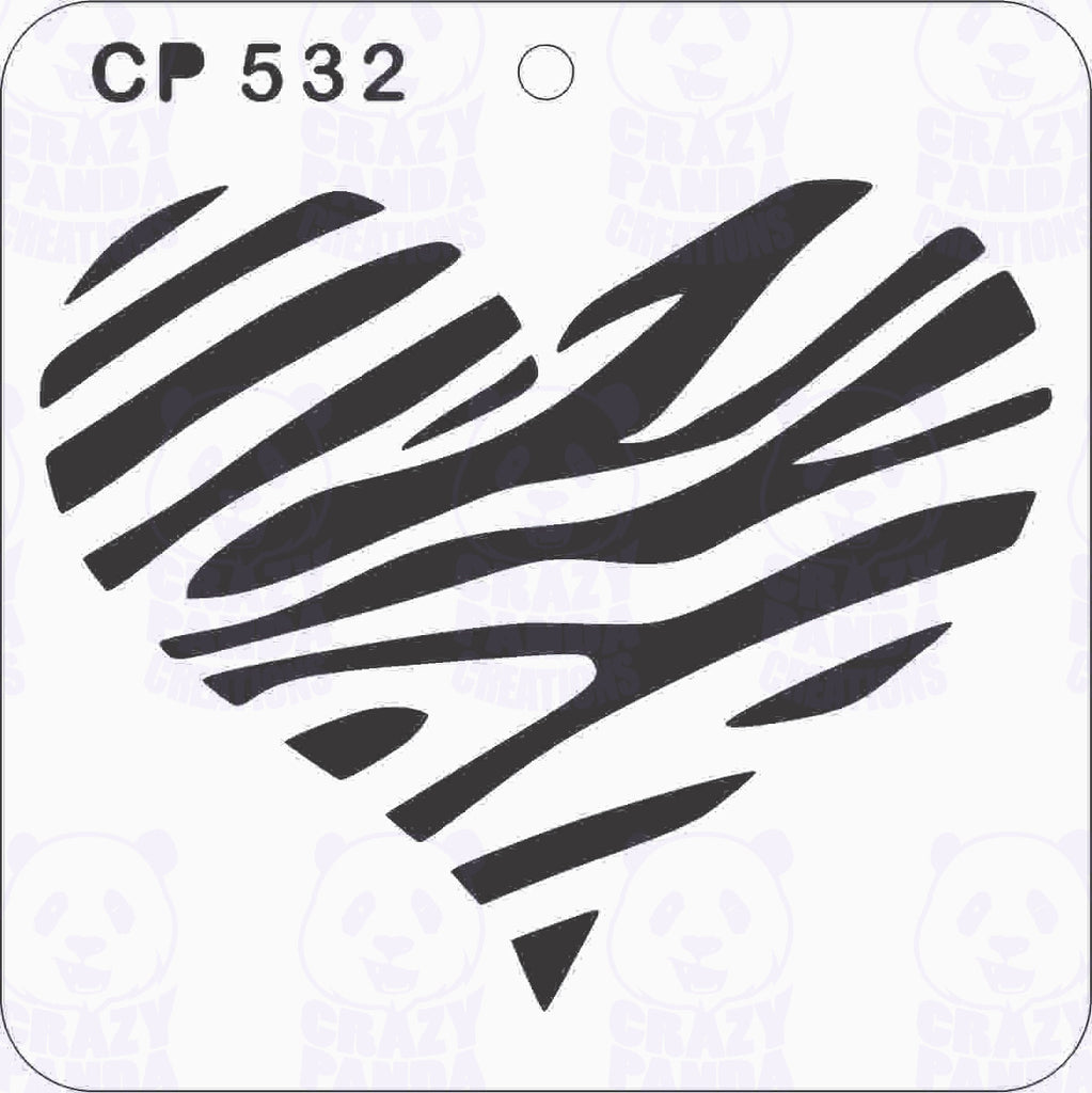 CP532-Zebra Stripe Heart