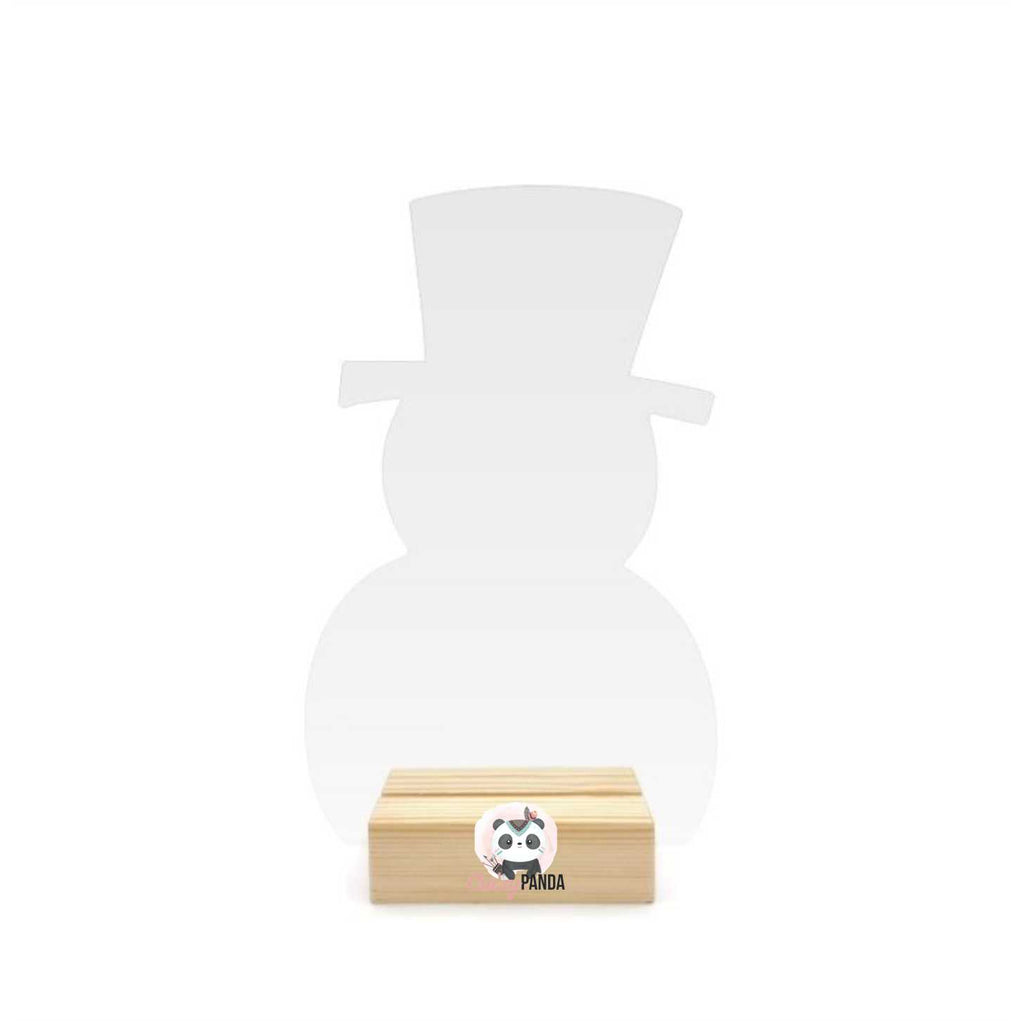 Acrylic Blank Snowman Table Sign & Wooden Stand
