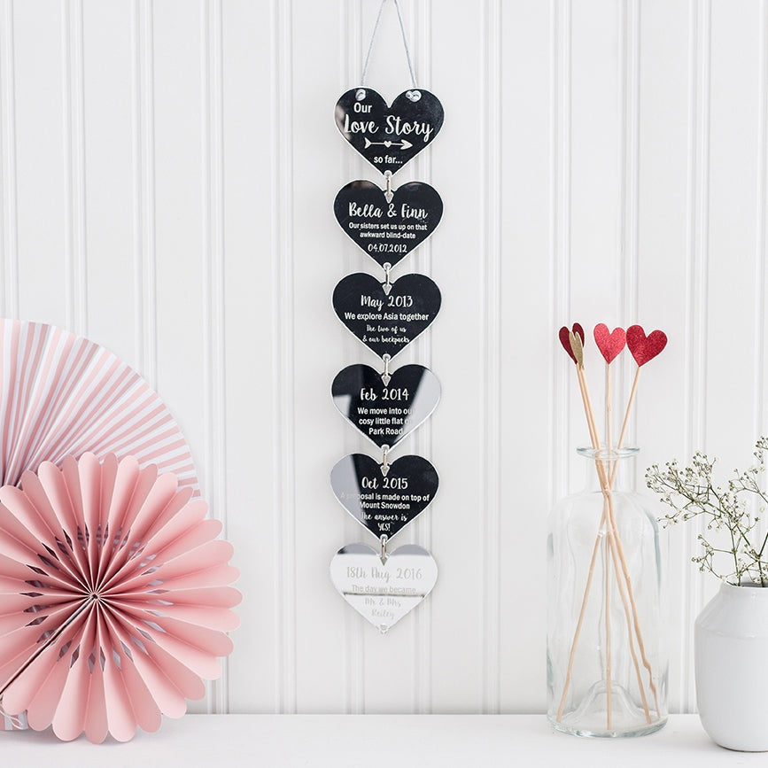 Our Love Story' Hanging Hearts