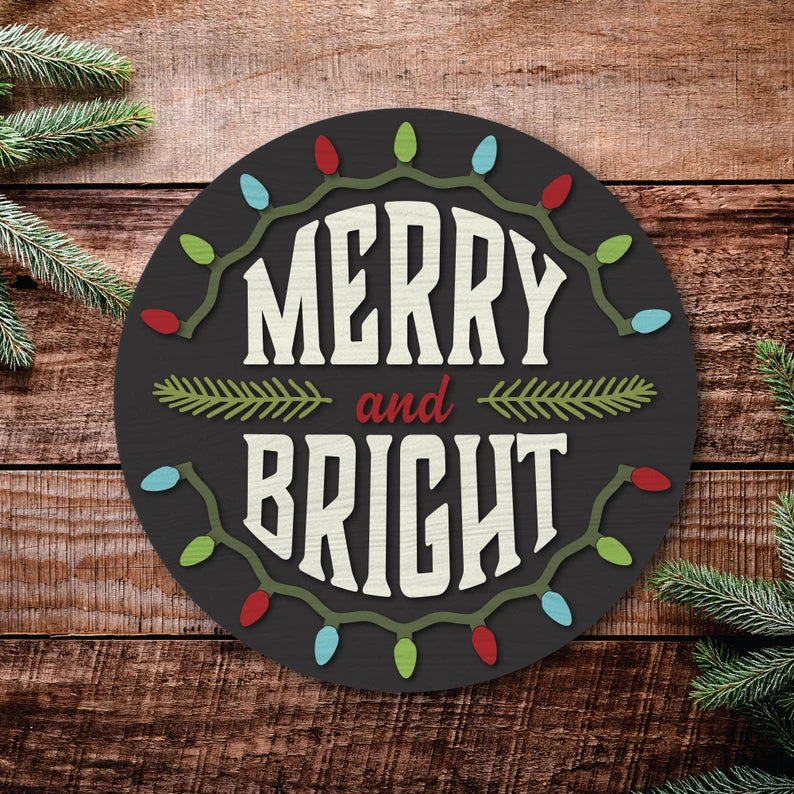 Merry & Bright Plaque