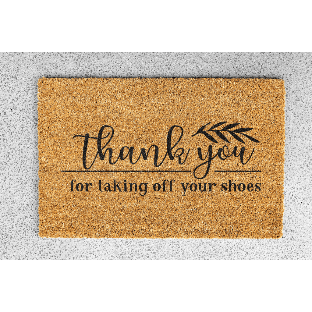 Coir Doormat - "thank you for taking off your shoes"