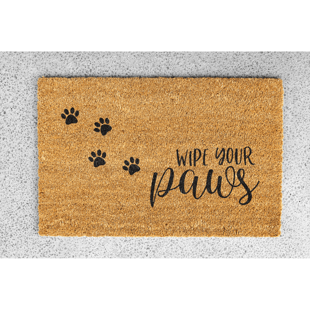 Coir Doormat - "wipe your paws"